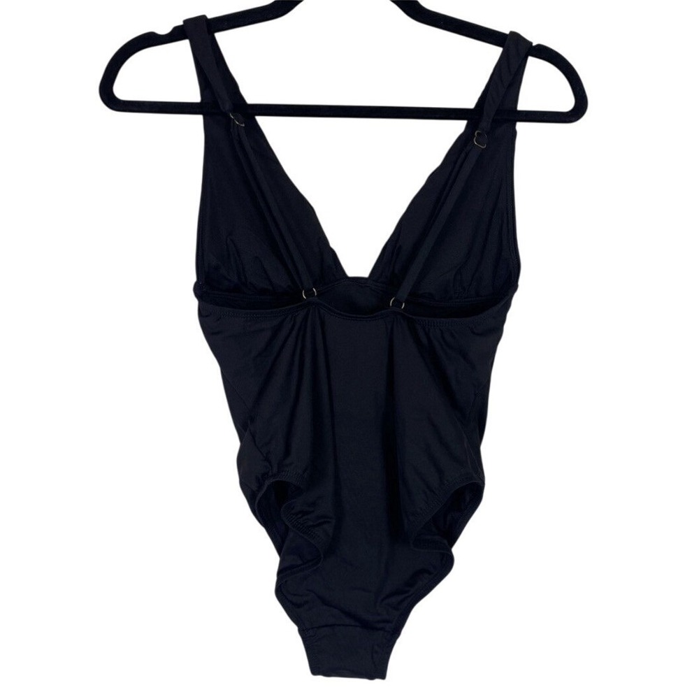 NWT Andie Swim Sardinia XS One Piece Swimsuit Black Padded Plunge V-neck Swim - Picture 6 of 8